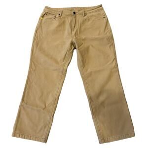Caterpillar Men's Fleece Lined Canvas Pants Brown Canvas Size 38x30